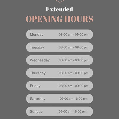 Extended opening hours