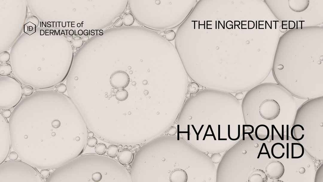 Beige hyaluronic acid serum bottle, featured image for The ID Ingredients Edit article by Professor Caitriona Ryan