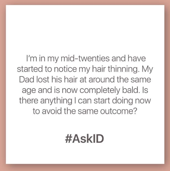 #AskID : Prof Niki Ralph about hair thinning