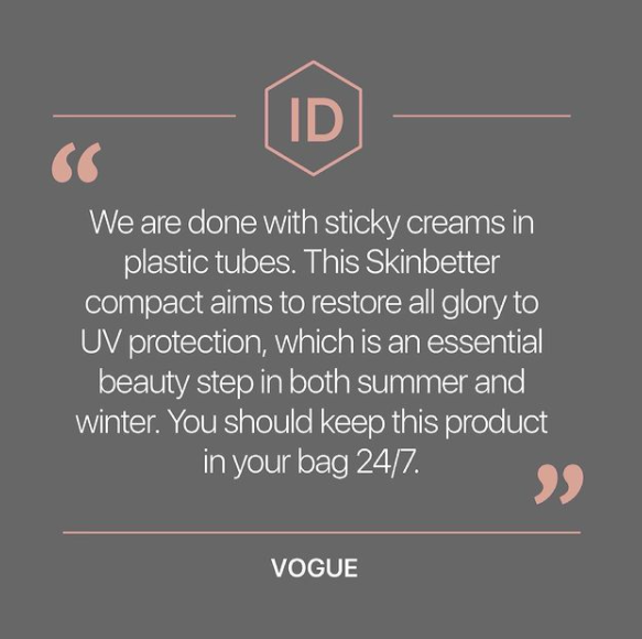 @vogueparis feeling very passionately about the @skinbetter sunbetter® Tone Smart SPF 50 Sunscreen Compact!
