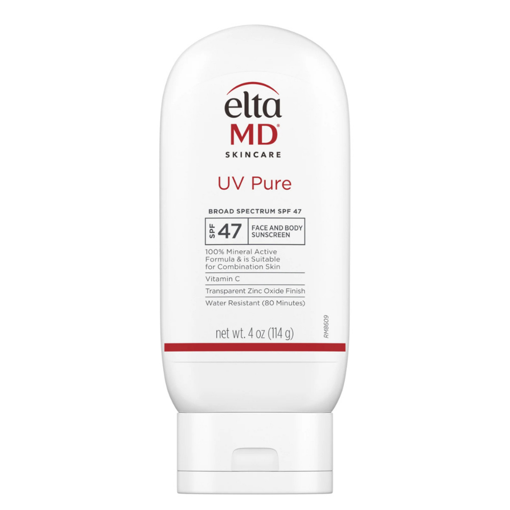 Eltma MD UV Pure sunscreen bottle on a white background