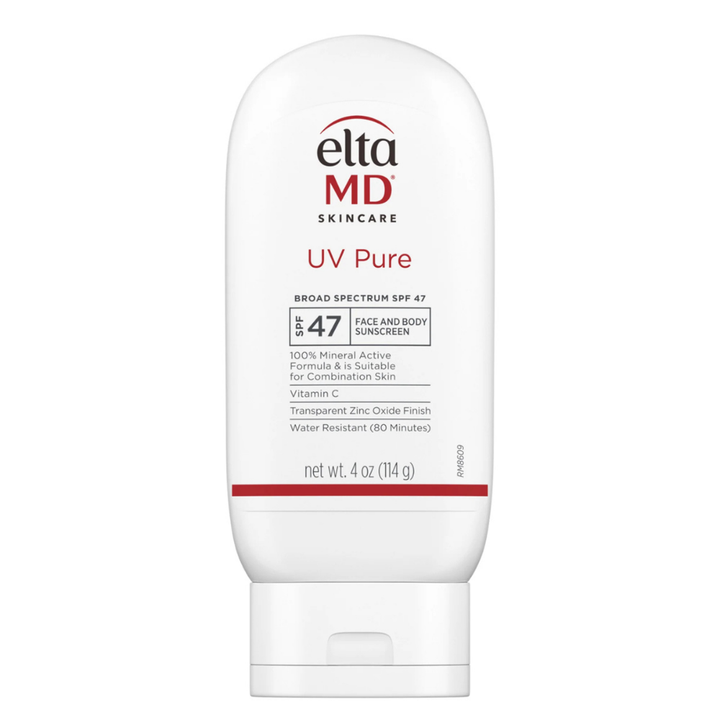Eltma MD UV Pure sunscreen bottle on a white background