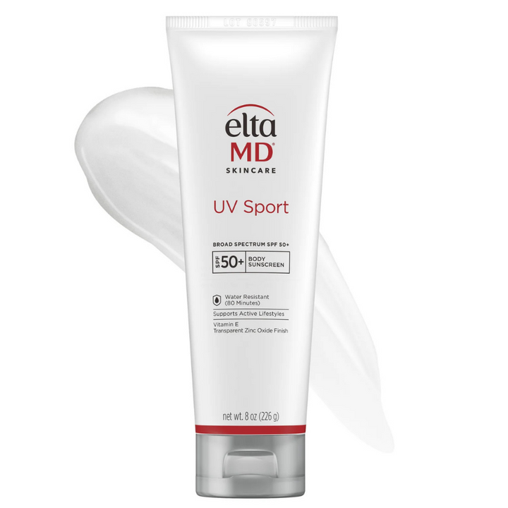 Eltma MD UV Sport sunscreen tube on a white background