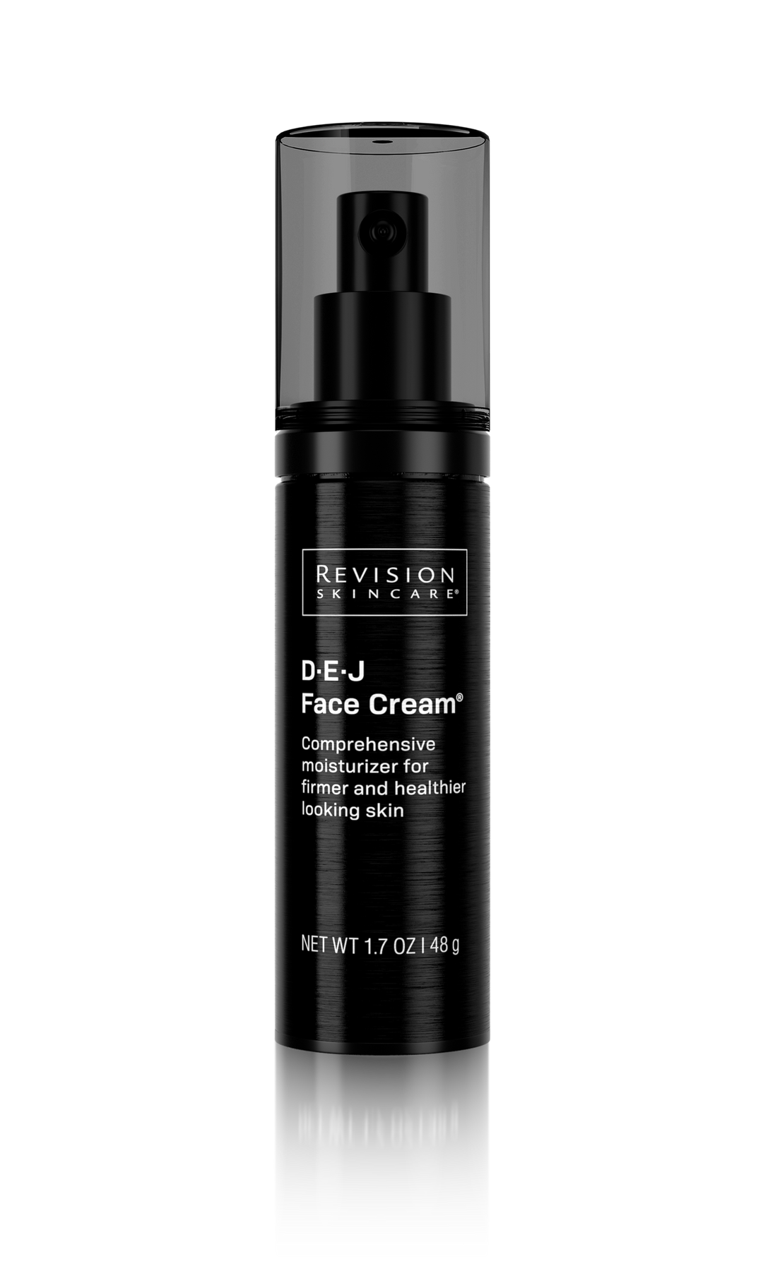Black face cream bottle with 'Revision Skincare' label on a white background