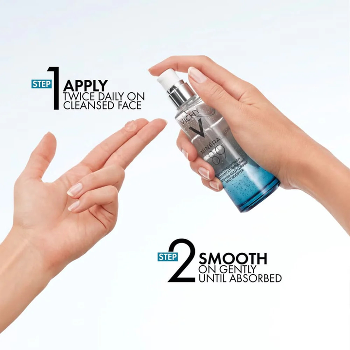 Serge Lutens skincare product with hands applying it on a white background