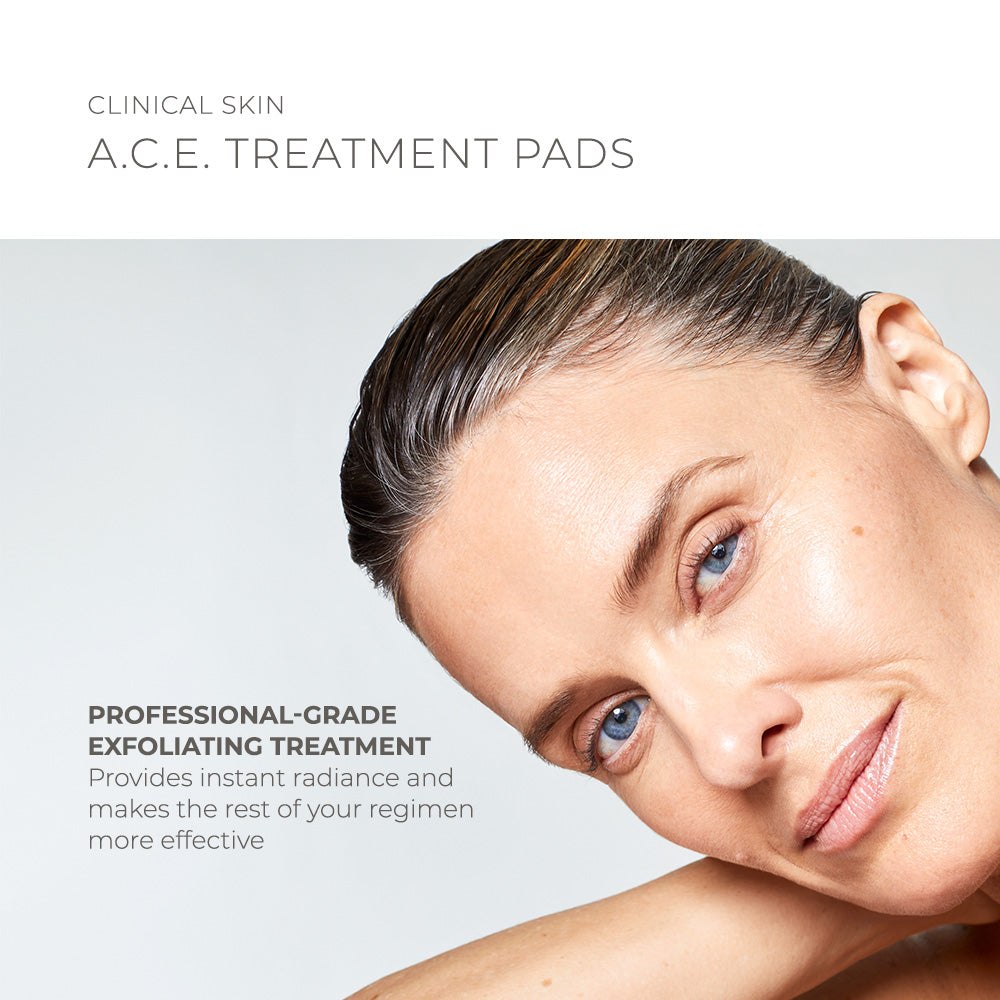 Clinical Skin A.C.E. Treatment Pads professional-grade exfoliating treatment with four-acid formula for radiant skin