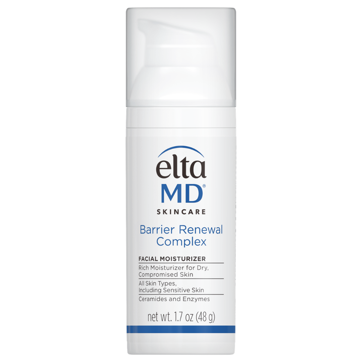 EltaMD Barrier Renewal Complex white plastic pump bottle facial moisturiser for dry, compromised skin with ceramides and enzymes