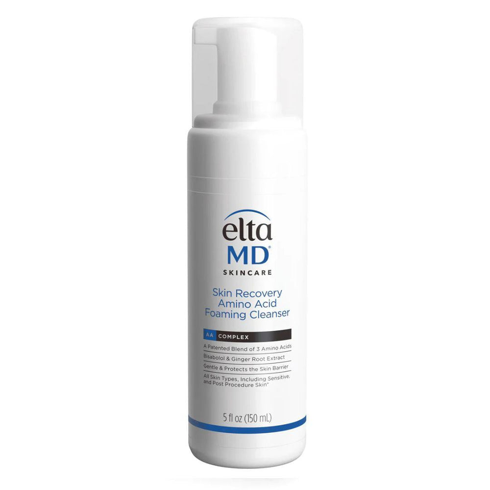 EltaMD Essentials Bundle skincare cleanser, white plastic bottle with pump and blue EltaMD label