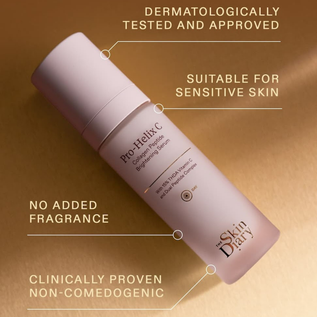 Pro Helix C: dermatologically tested and approved, suitable for sensitive skin, no added fragrance, clinically proven non comedogenic