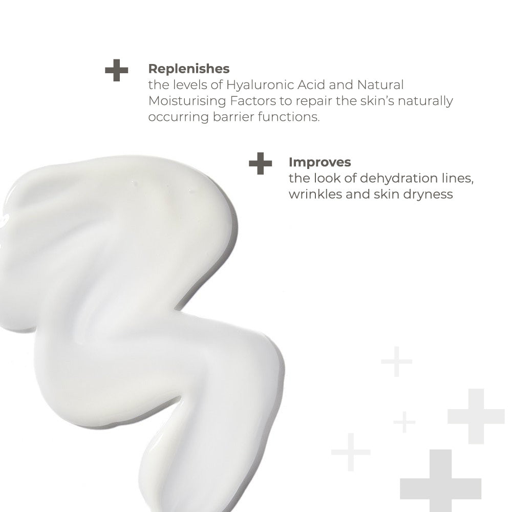 Skinbetter Science Trio Rebalancing Moisture Treatment white cream swatch with hydration and skin barrier benefits