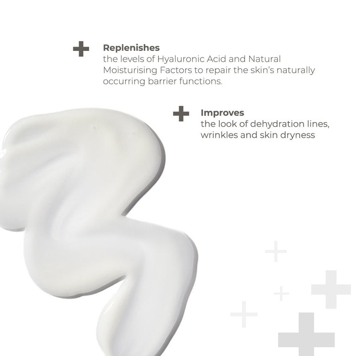 Skinbetter Science Trio Rebalancing Moisture Treatment white cream swatch with hydration and skin barrier benefits