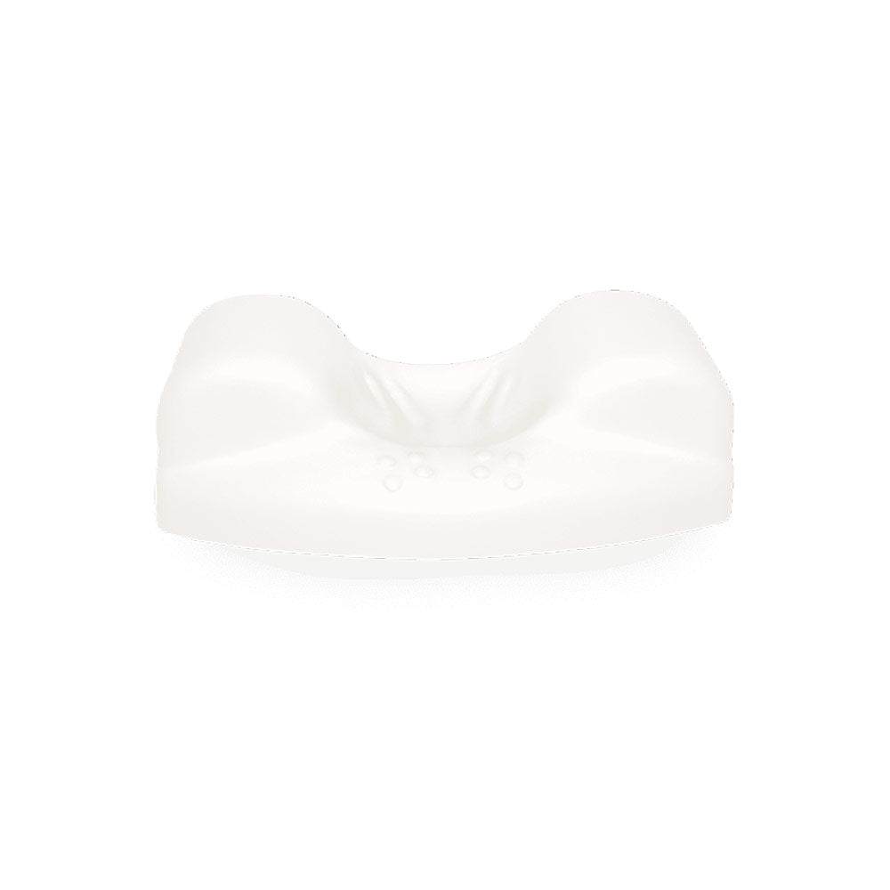 Sleep and Glow white ergonomic anti-aging pillow with raised side bolsters and contoured neck support