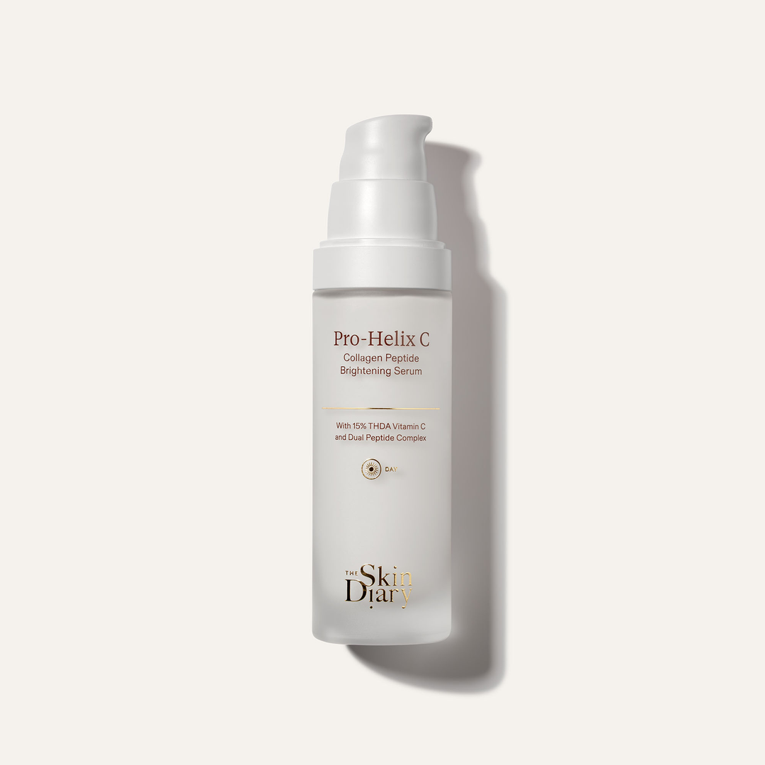 The Skin Diary Pro Helix C Collagen Peptide Brightening Serum 30ml, with 15% THDA vitamin C and a dual peptide complex